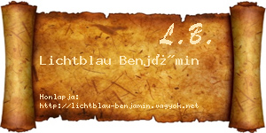 Lichtblau Benjámin névjegykártya